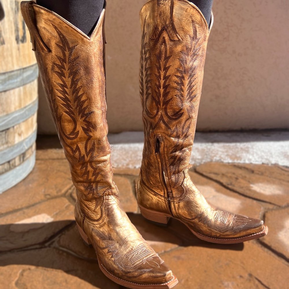 RARE - Old Gringo - Gold Mayra Cowboy Boots - Sz 8 N - Barely Worn